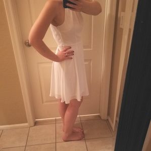 Express halter white dress with lining
